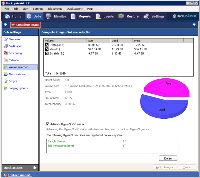 Hyper-V VSS writer for consistent guest machine backups